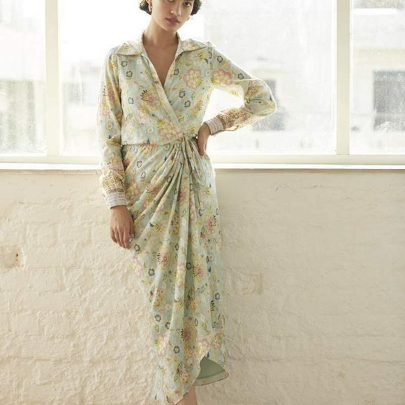 Hemant & Nandita Dresses & Skirts - Hemant & Nandita Tiana 921 Overlap Dress in Mint